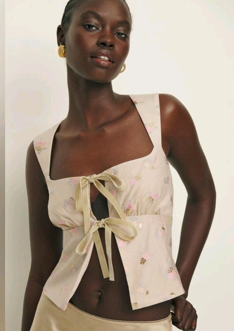 Reformation Azalea Tie Front Top NWT
